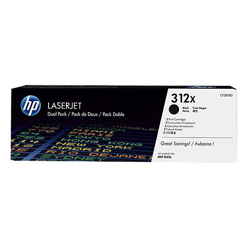 HP toner CF380XD 312X (črna), dvojno pakiranje, original Slike
