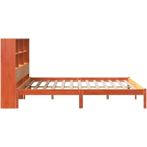 VidaXL Krevet s regalom za knjige bez madraca 200x200 cm od borovine Slike