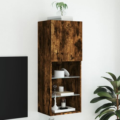  The Living Store TV omarica z LED lučkami dimljeni hrast 40,5x30x102 cm - TV Omarica, (21508262) Cene