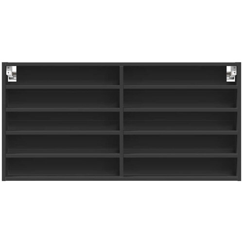  Vitrina crna 100x8,5x50 cm konstruirano drvo Slike