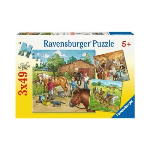 Ravensburger Puzzle - Moja konjušnica, 3 x 49 delov