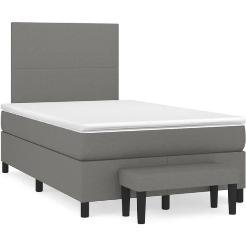  The Living Store Box spring postelja z vzmetnico temno siva 120x190 cm blago - Box Spring Postelja, (21450722)