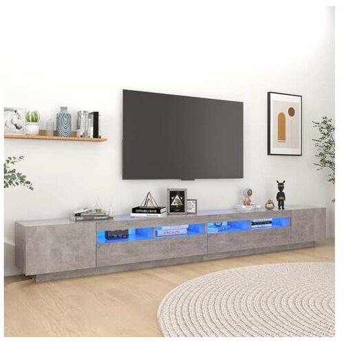  TV omarica z LED lučkami betonsko siva 300x35x40 cm Cene