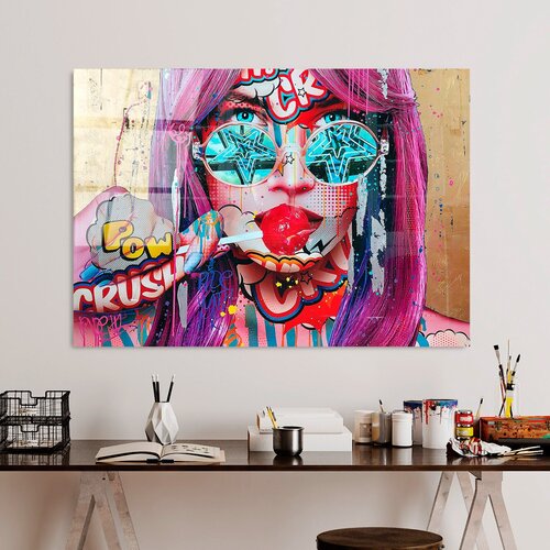 WALLXPERT UV-719 70 x 100 Multicolor Decorative Tempered Glass Painting Slike