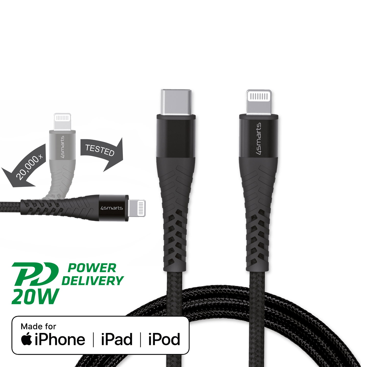4SMARTS Podatkovni kabel PremiumCord USB-C v Lightning 300cm - črn Cene