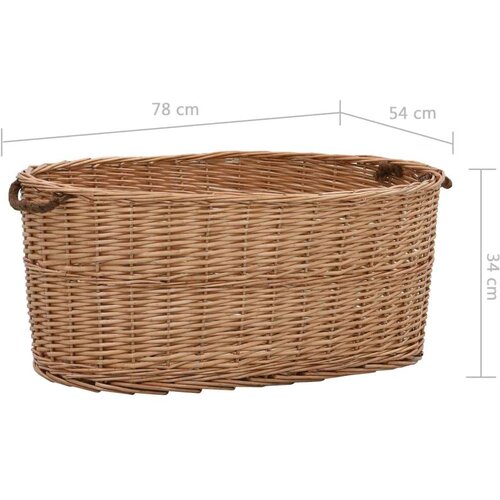 VidaXL ko&amp;scaron;ara za drva za ogrjev s ručkama 78x54x34 cm od prirodne vrbe Slike