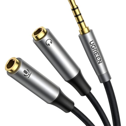Ugreen - 3,5 mm - samec - na dualni 3,5 mm ženski razdelilnik slu&scaron;alk - Siva Cene
