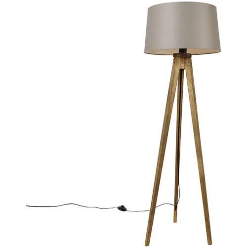 QAZQA Podeželski trinožni starinski les z lanenim odtenkom 45 cm - Tripod Classic Cene