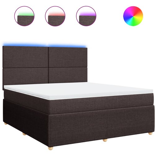 VidaXL Krevet s oprugama i madracem tamnosmeđi 180x200 cm tkanina Slike