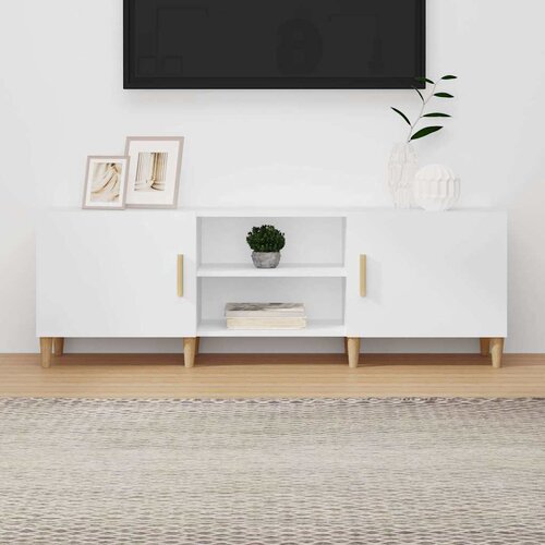 TV ormarić bijeli 150 x 30 x 50 cm od konstruiranog drva Cijene