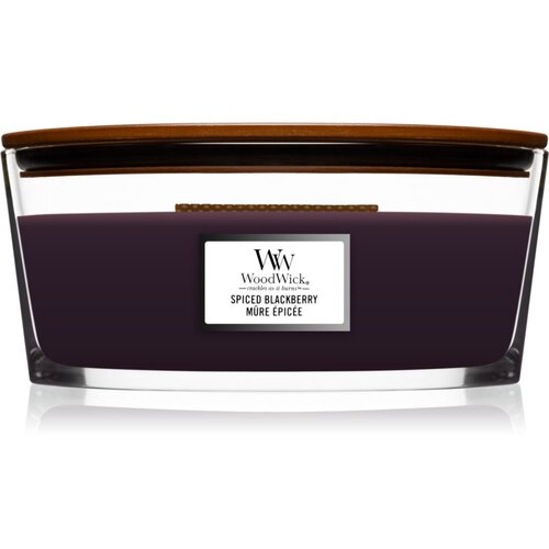 WoodWick Spiced Blackberry mirisna svijeća s drvenim fitiljem (hearthwick) 453,6 g Slike