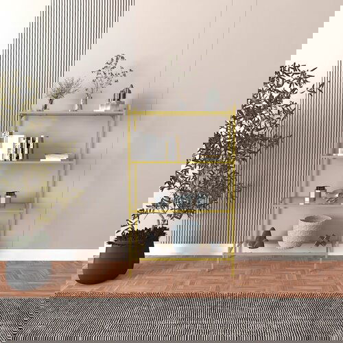 Hanah home polica za knjige Marta, Staklena, 80x30x126 cm, Zlatna boja Slike