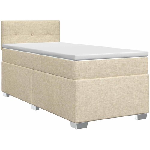  Boxspring krevet s madracem Krem 90 x 200 cm Tkanina Slike