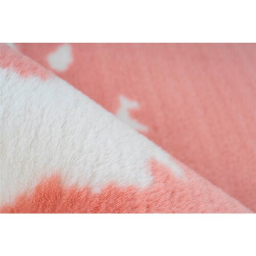 Kayoom PREPROGA Z VISOKIM FLOROM Rabbit Animal Rosa / Wei&amp;szlig; 120/160 cm taftano roza, bela Slike
