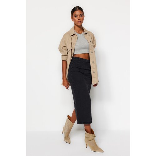 Trendyol Skirt - Black - Midi Slike