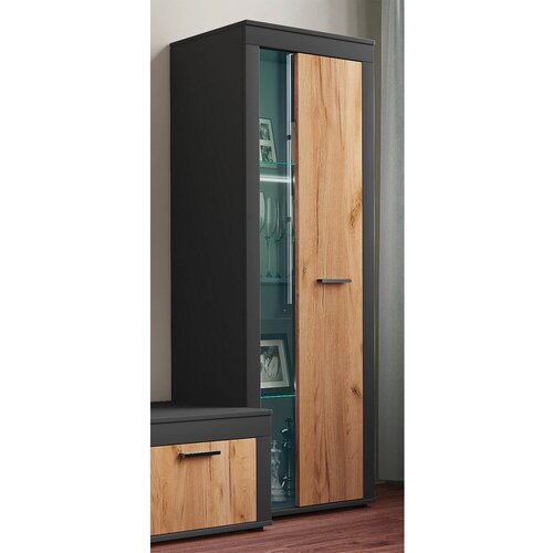 MID.YOU Vitrina Usilo, Antracit, Barva Hrasta Slike