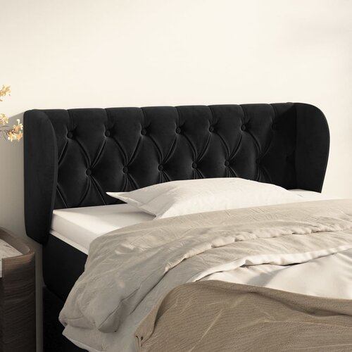 vidaXL Uzglavlje s ušima crno 103x23x78/88 cm baršunasto Cijene