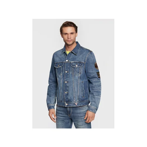Guess Jeans jakna Dillon M2BXN1 D2IB0 Modra Regular Fit