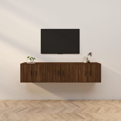 vidaXL Stenska TV omarica 3 kosi rjavi hrast 57x34,5x40 cm Cene
