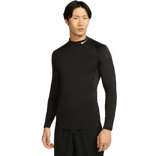 Nike Dri-Fit Fitness Mock-Neck Long-Sleeve Mens Top Black/White L Fitnes majica