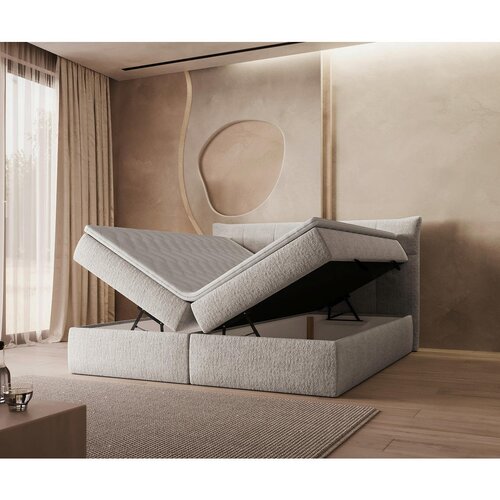 Boxxx POSTELJA Z VZMETNICO 180 cm x 200 cm , tekstil bela Slike