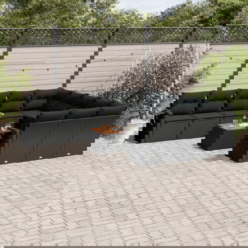 vidaXL 12-dijelni set vrtnih sofa od poliratana s jastucima crni Cijene