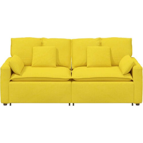  Modularna sofa s jastucima svijetložuta Slike