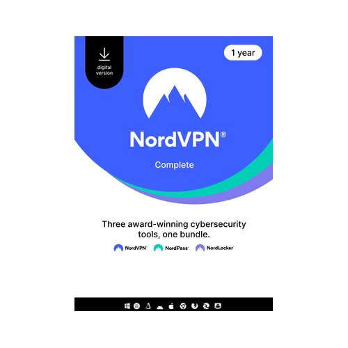 NordVPN Complete - 10 Devices - 1 Year (PC/MAC/MOBILE) VPN & Cybersecurity Software Subscription Key GLOBAL Cene