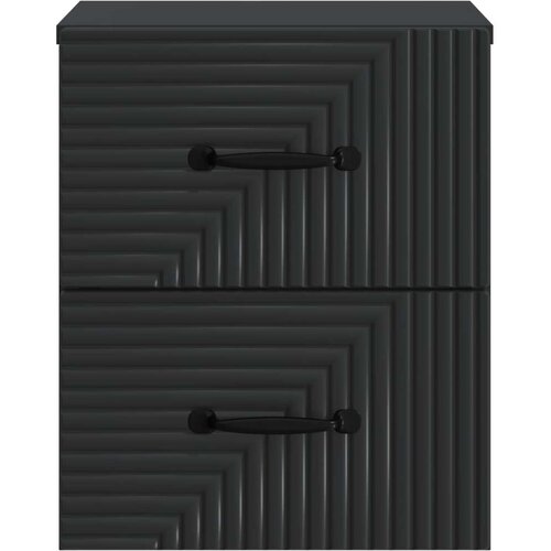  Noćni ormarić za montažu na zid 2 pcs Crna 34 5 x 33 x 40 cm Slike