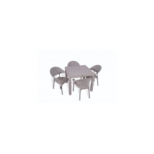  Bastenski set bambu 4 stolice i sto 90x90 capuccino Slike