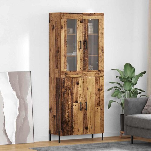 vidaXL Highboard Zidne Staro drvo 69,5 x 34 x 180 cm Konstruirano drvo Cene