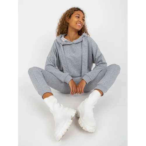 Fashion Hunters Gray two-piece sweatshirt set with a hoodie