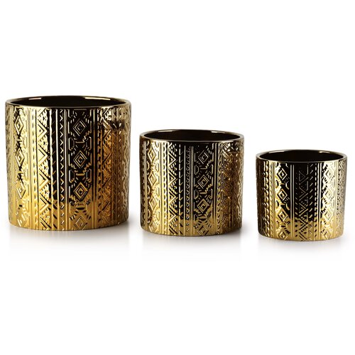 Mondex Neva Komplet 3 cvetličnih loncev Xl19,5Xh19Cm D16Xh14Cm M13,5Xh12Cm, (21244580) Cene