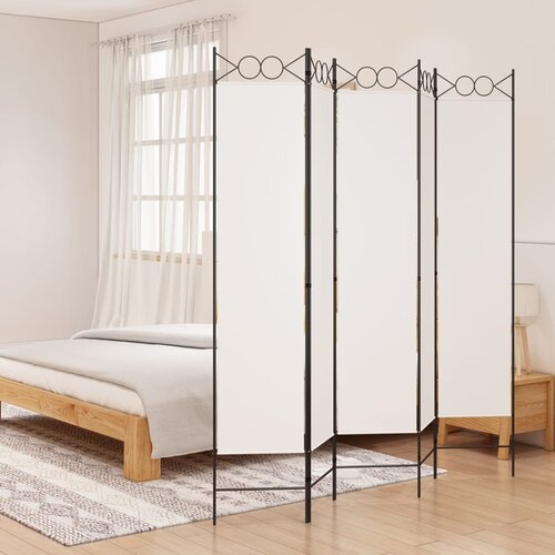 vidaXL Sobna pregrada s 5 panela bijela 200 x 200 cm od tkanine Cijene