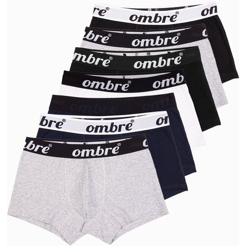Ombre men's cotton boxer shorts with contrasting elastic - 7-pack mix Slike
