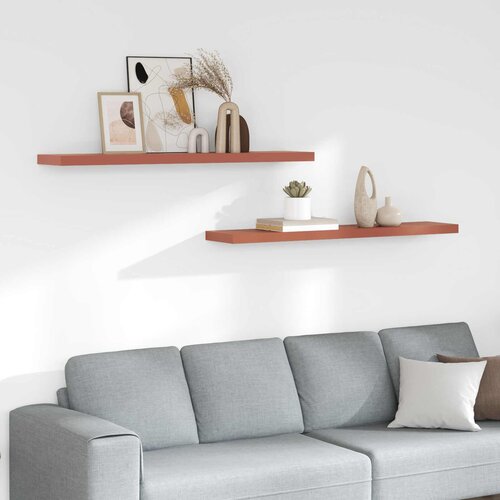  Polica na zidu 2 pcs Crvena 120 x 23,5 x 4 cm Konstruirano drvo Cene