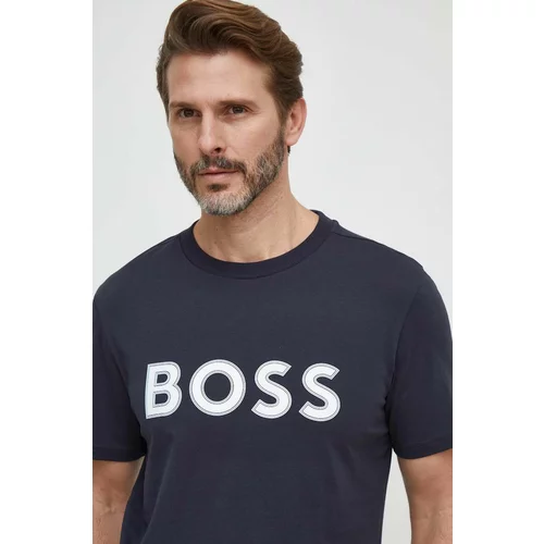 BOSS Green Pamučna majica za muškarce, s aplikacijom