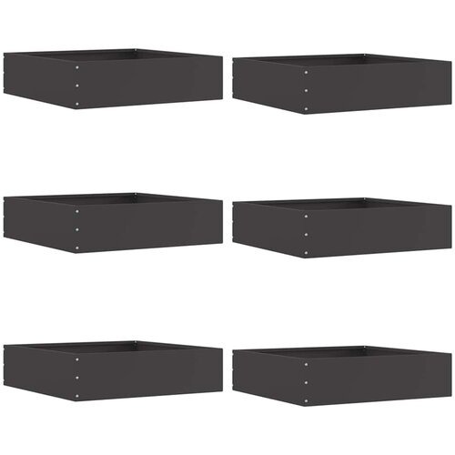 vidaXL Robovi trave 6 pcs Črna 50 x 50 x 13 cm Jeklo, (5000110980) Cene