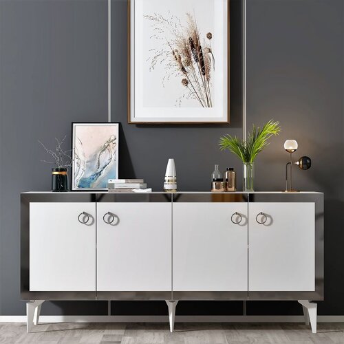 Hanah home komoda ponny - white, silver whitesilver console Cene