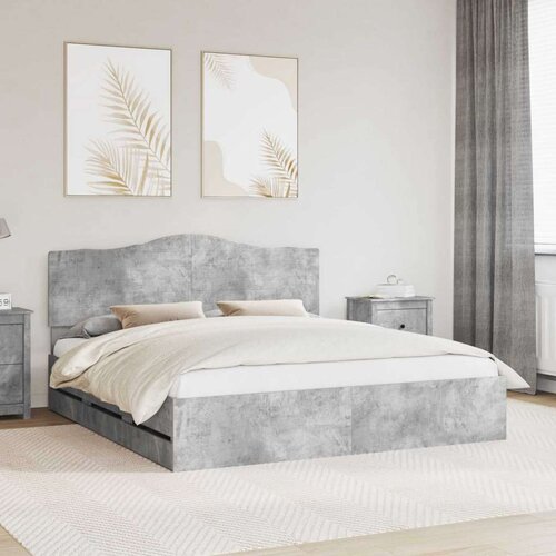  Okvir za krevet s ladicama Betonsko Siva 200 x 200 cm - Betonsko siva 200 x 200 cm Cijene
