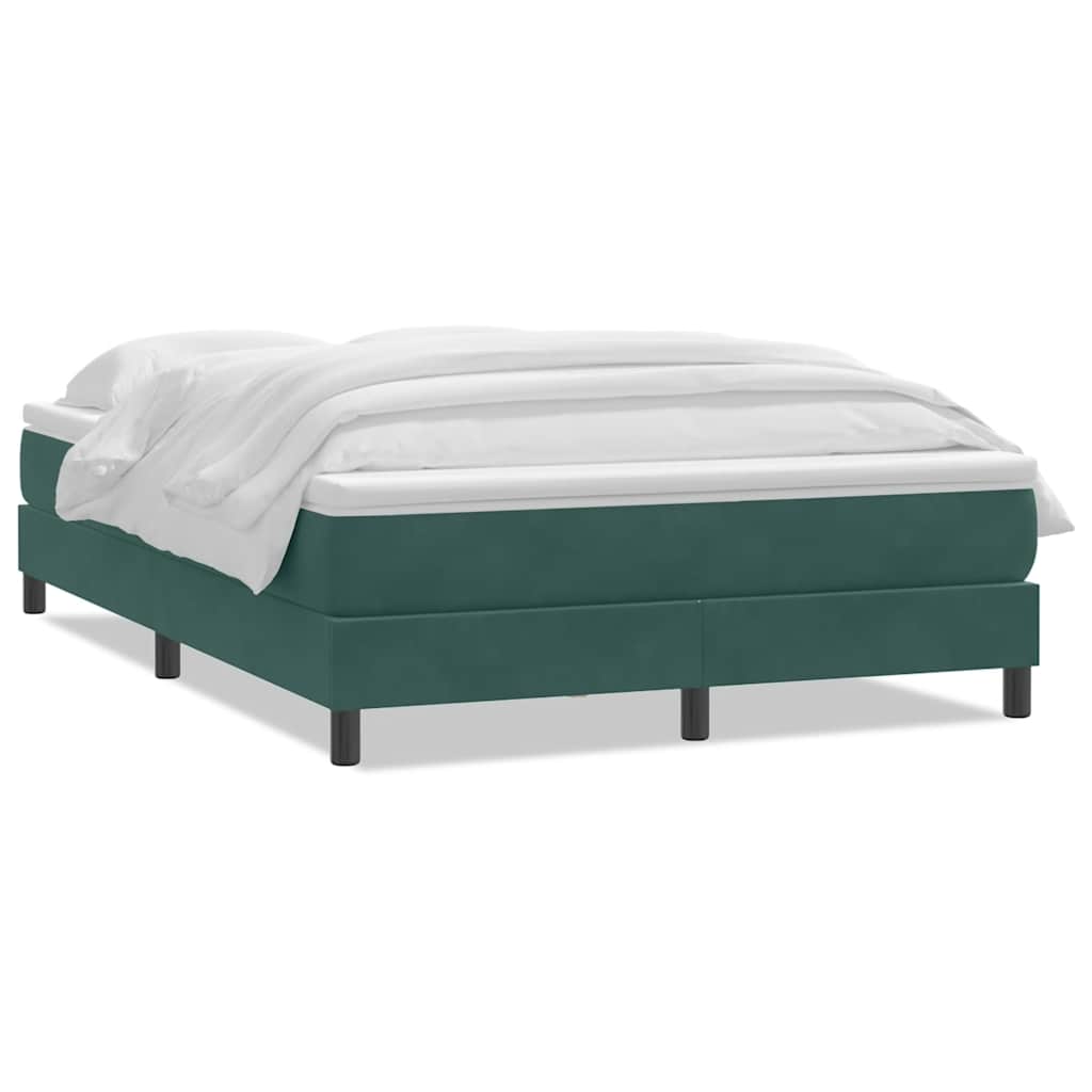vidaXL Box spring postelja z vzmetnico temno zelena 160x210 cm žamet, (21791810) Cene