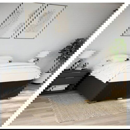 VidaXL Okvir za krevet bez madraca crni 140 x 190 cm od tkanine Slike