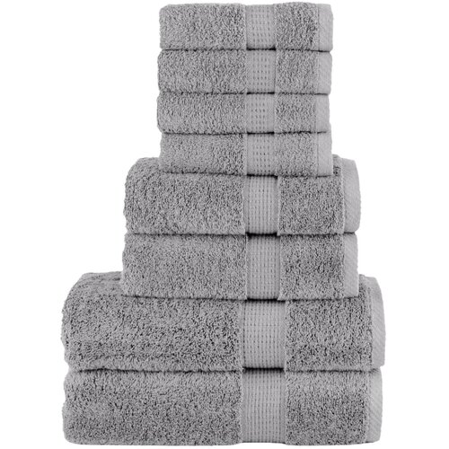 vidaXL Komplet brisač iz bombaža 8-delni SOLUND siva 600 gsm, (21409986) Cene