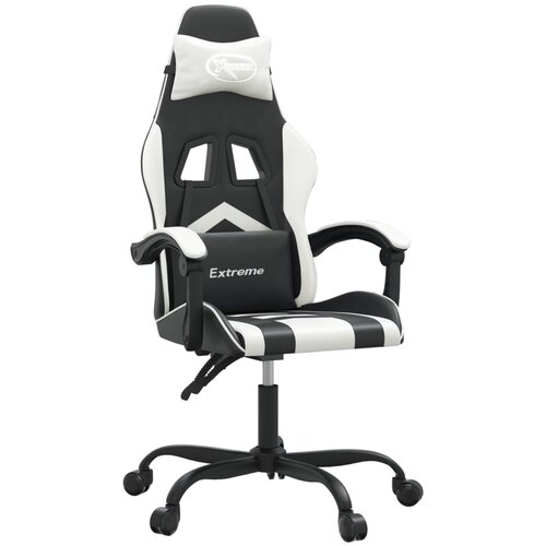 vidaXL Vrtljiv gaming stol črno in belo umetno usnje, (21378369) Cene