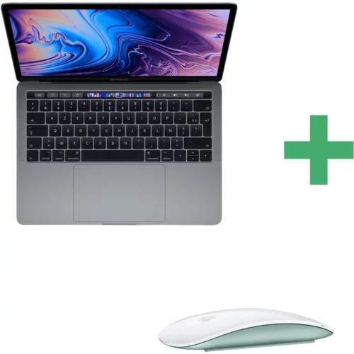 Apple MacBook Pro Touch Bar 13" 2019 Core i5 2,4 Ghz 8 Go 256 Go SSD Srebro + Magic Mouse Zelena, (21128928)