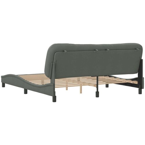 VidaXL Okvir za krevet s uzglavljem tamnosivi 180 x 200 cm od tkanine Slike