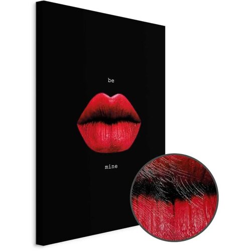  Slika - Red Lips (1-part) - Black Background with English Text 20x30 Premium Print Cene
