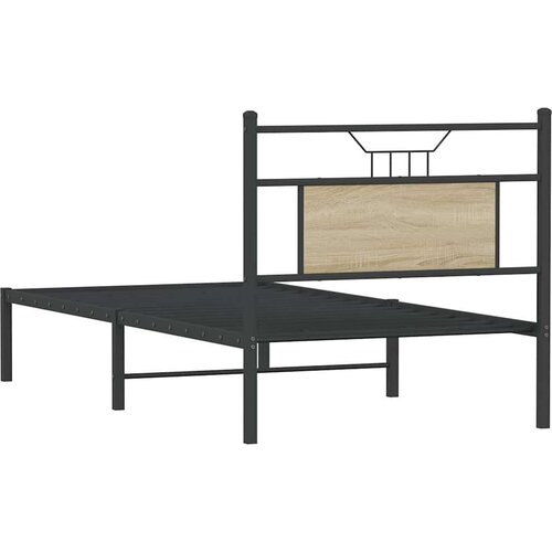 vidaXL Posteljni okvir brez vzmetnice hrast 90x200 cm inženirski les Cene