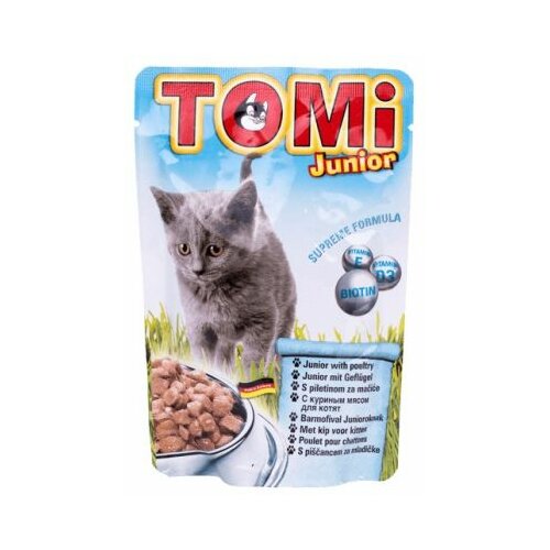Tomi cat kitten živina kesica 100g hrana za mačke Slike