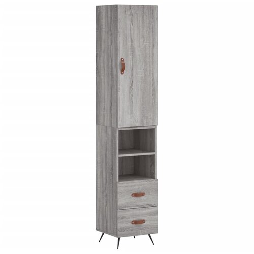 Maison Chic Visoka omara - Komoda - Predalnik siva sonoma 34,5x34x180 cm inženirski les, (21720584) Slike